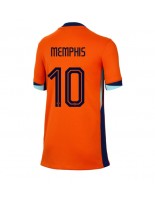 Holandsko Memphis Depay #10 Domácí Dres pro Dámské ME 2024 Krátký Rukáv